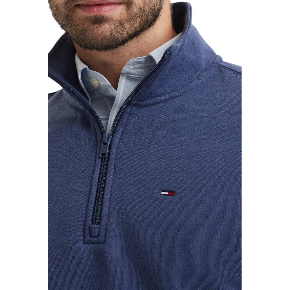 TOMMY JEANS REG FLEECE 1/4ZIP MOCK NECK ΜΠΛΟΥΖΑ ΦΟΥΤΕΡ ΑΝΔΡΙΚΗ BLUE