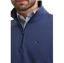 TOMMY JEANS REG FLEECE 1/4ZIP MOCK NECK ΜΠΛΟΥΖΑ ΦΟΥΤΕΡ ΑΝΔΡΙΚΗ BLUE