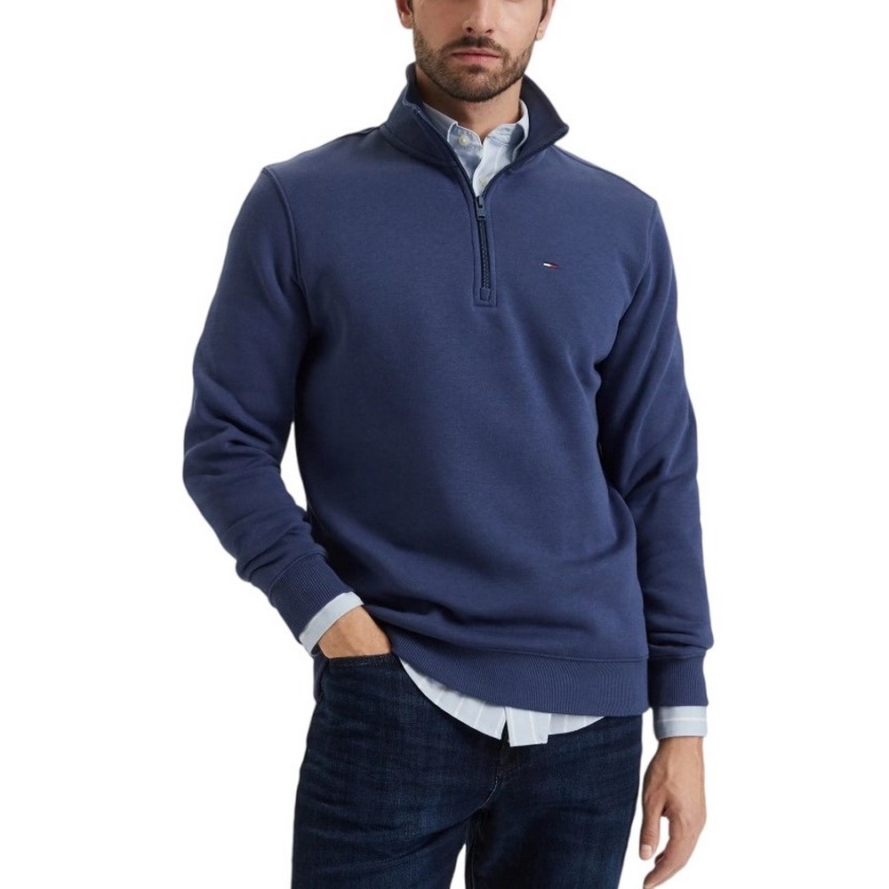 TOMMY JEANS REG FLEECE 1/4ZIP MOCK NECK ΜΠΛΟΥΖΑ ΦΟΥΤΕΡ ΑΝΔΡΙΚΗ BLUE