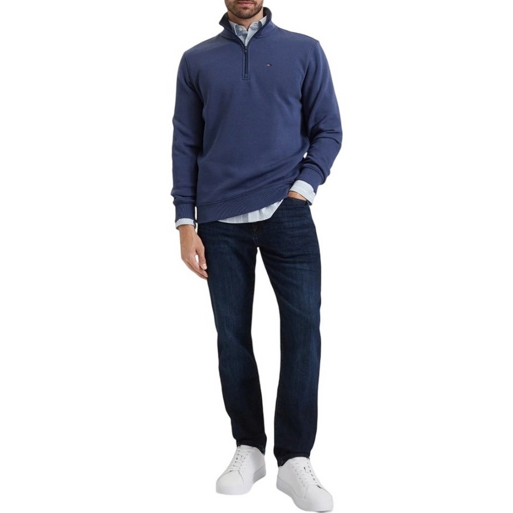TOMMY JEANS REG FLEECE 1/4ZIP MOCK NECK ΜΠΛΟΥΖΑ ΦΟΥΤΕΡ ΑΝΔΡΙΚΗ BLUE