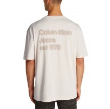 CALVIN KLEIN JEANS WASHED PUFF PRINT TEE T-SHIRT ΜΠΛΟΥΖΑ ΑΝΔΡΙΚΗ BEIGE