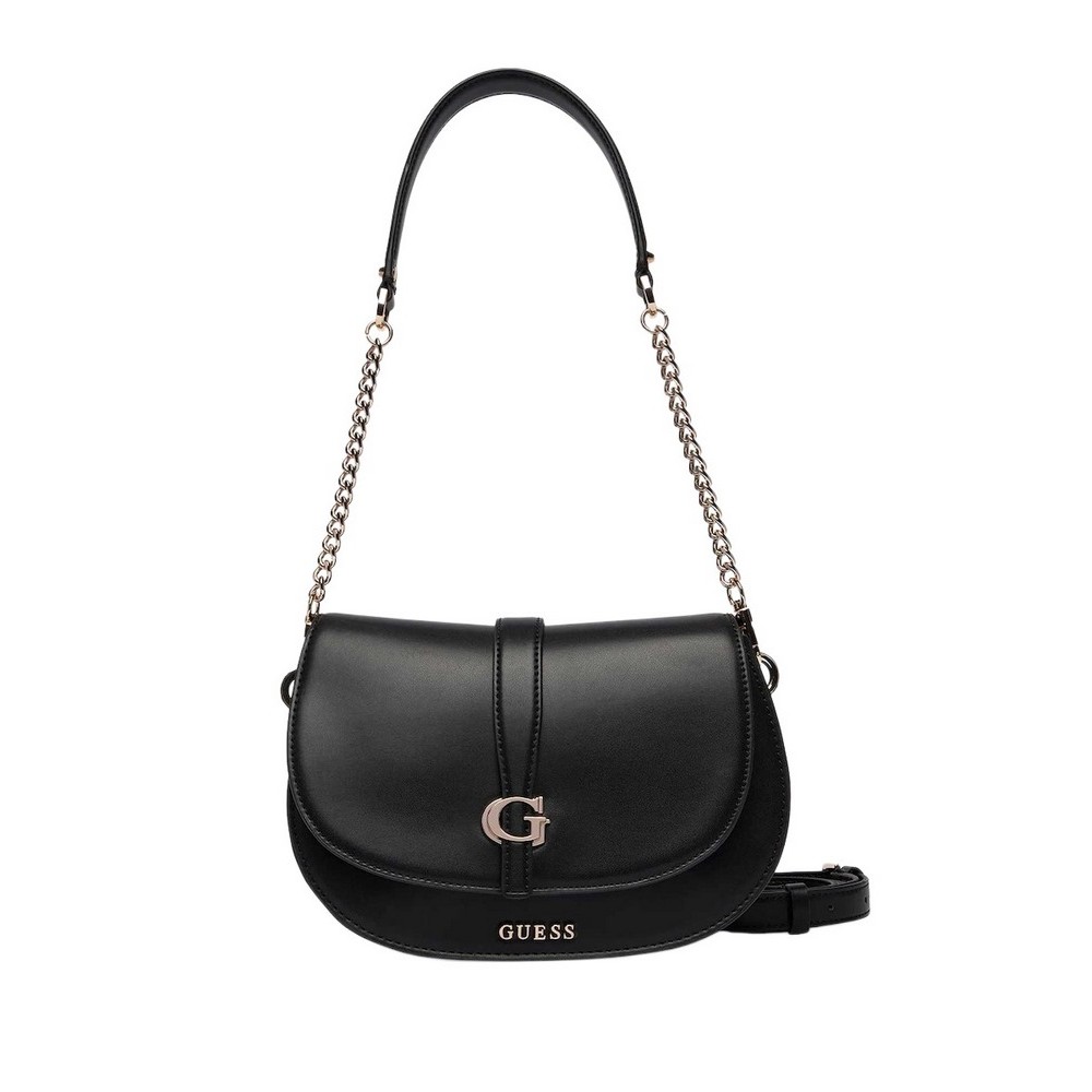 GUESS CARRIE FLAP SHOULDER BAG ΤΣΑΝΤΑ ΓΥΝΑΙΚΕΙΑ BLACK