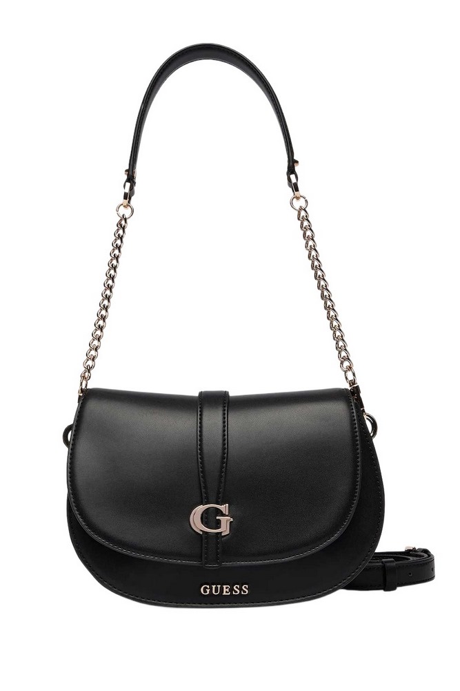 GUESS CARRIE FLAP SHOULDER BAG ΤΣΑΝΤΑ ΓΥΝΑΙΚΕΙΑ BLACK