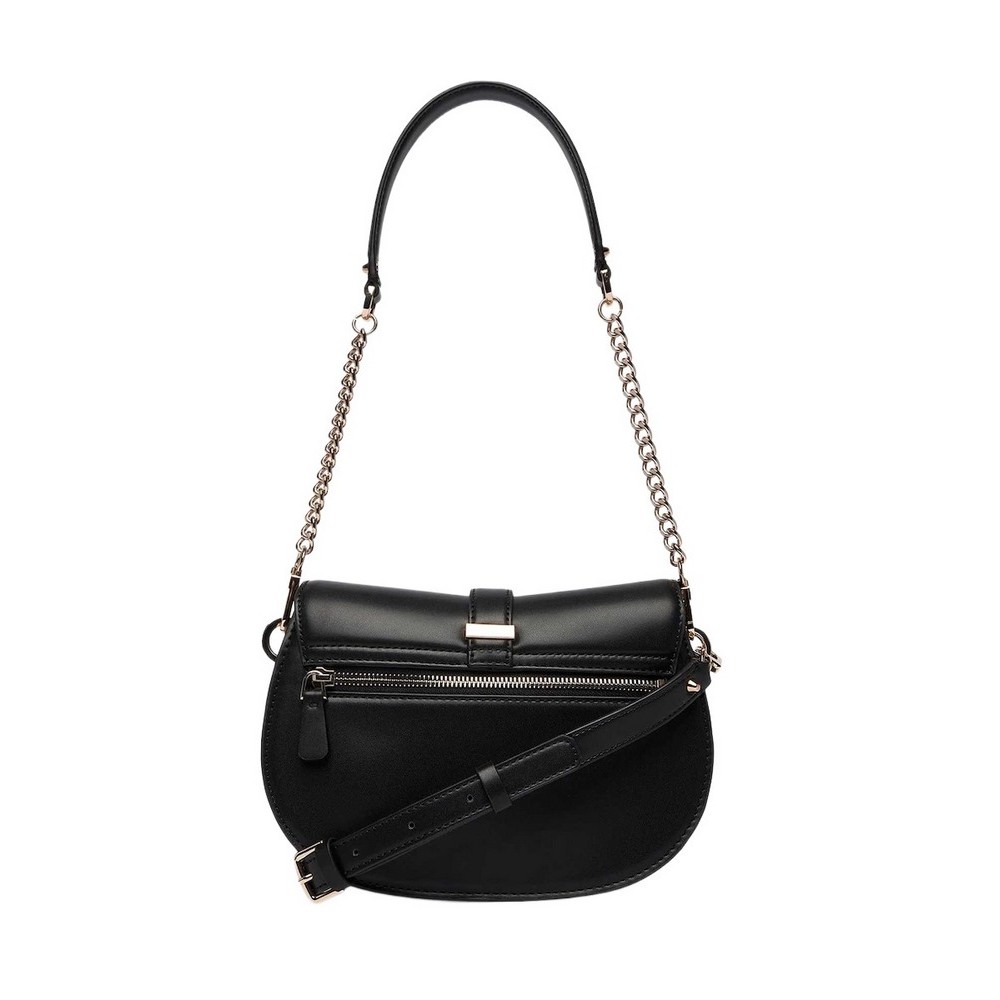 GUESS CARRIE FLAP SHOULDER BAG ΤΣΑΝΤΑ ΓΥΝΑΙΚΕΙΑ BLACK