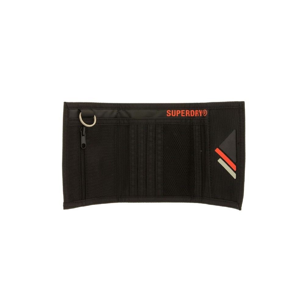 SUPERDRY D2 SDRY TARP TRI-FOLD WALLET UNISEX ΠΟΡΤΟΦΟΛΙ  ΑΝΔΡΙΚΟ BLACK