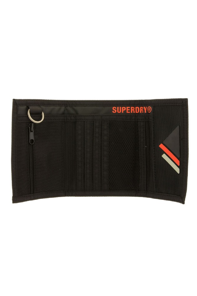 SUPERDRY D2 SDRY TARP TRI-FOLD WALLET ΑΞΕΣΟΥΑΡ ΠΟΡΤΟΦΟΛΙ UNISEX BLACK