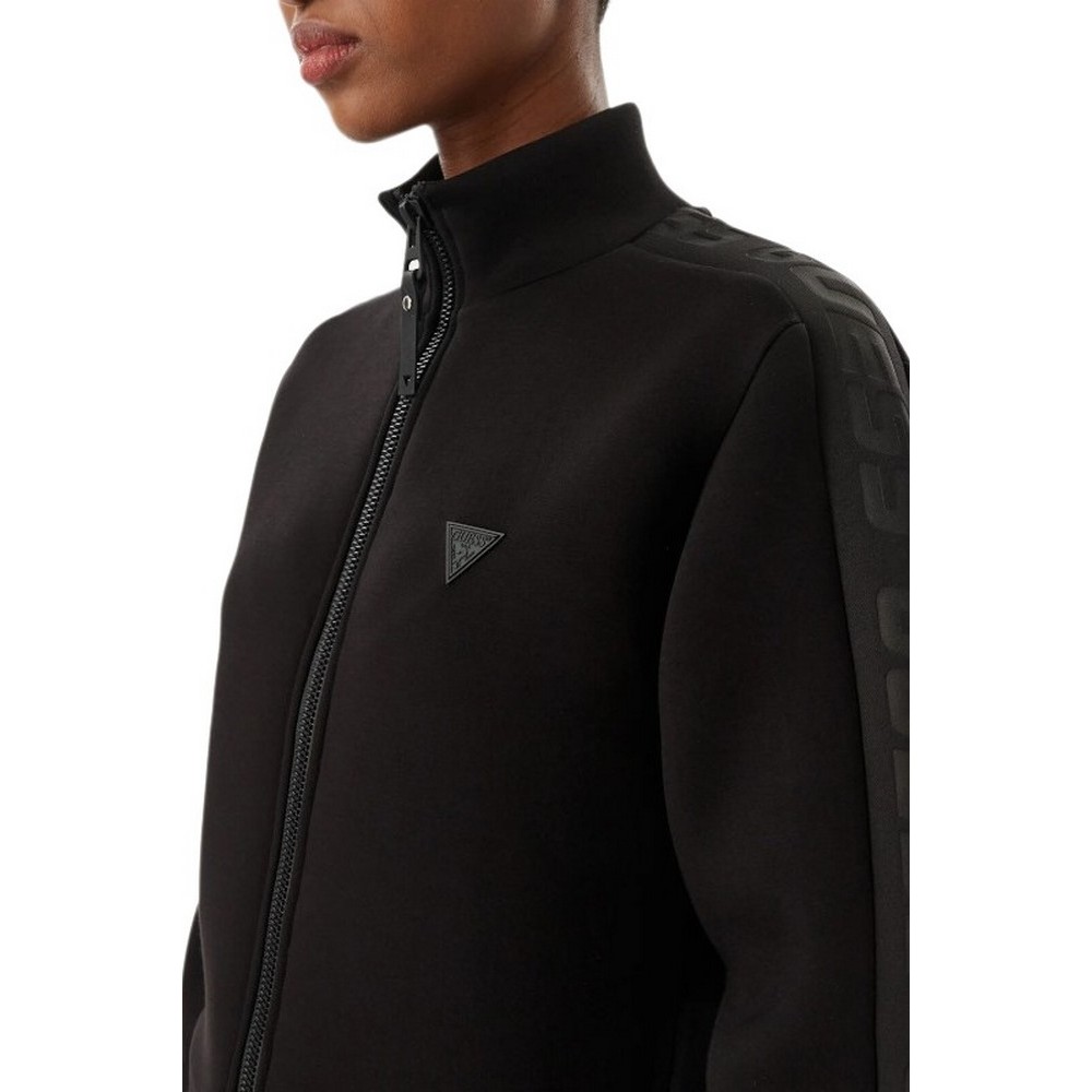 GUESS NEW ALLIE SCUBA ZIP SWEATSHIRT ΖΑΚΕΤΑ ΦΟΥΤΕΡ ΓΥΝΑΙΚΕΙΑ BLACK