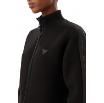 GUESS NEW ALLIE SCUBA ZIP SWEATSHIRT ΖΑΚΕΤΑ ΦΟΥΤΕΡ ΓΥΝΑΙΚΕΙΑ BLACK
