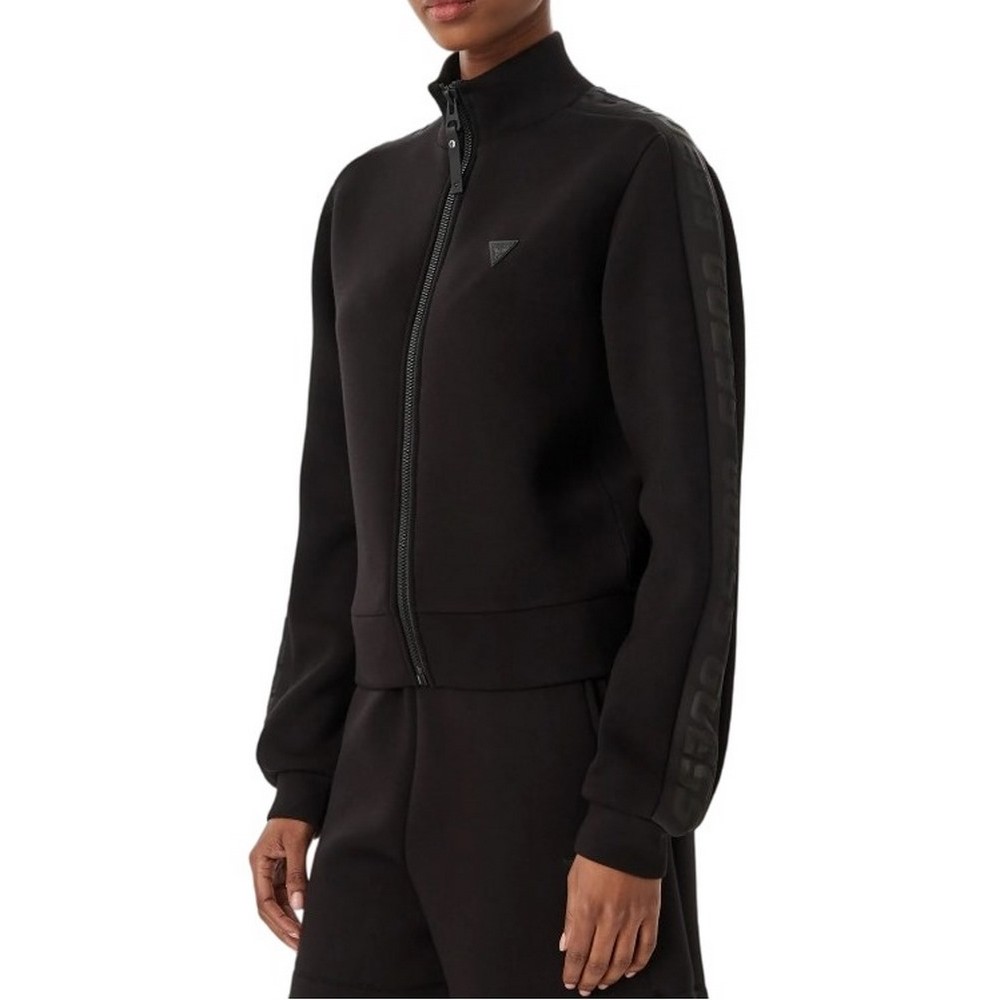 GUESS NEW ALLIE SCUBA ZIP SWEATSHIRT ΖΑΚΕΤΑ ΦΟΥΤΕΡ ΓΥΝΑΙΚΕΙΑ BLACK