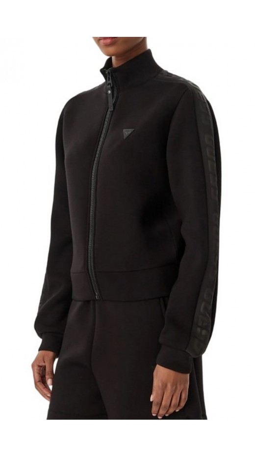 GUESS NEW ALLIE SCUBA ZIP SWEATSHIRT ΖΑΚΕΤΑ ΦΟΥΤΕΡ ΓΥΝΑΙΚΕΙΑ BLACK