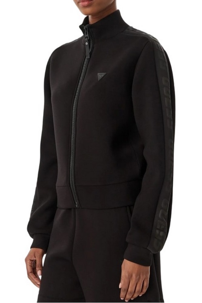 GUESS NEW ALLIE SCUBA ZIP SWEATSHIRT ΖΑΚΕΤΑ ΦΟΥΤΕΡ ΓΥΝΑΙΚΕΙΑ BLACK