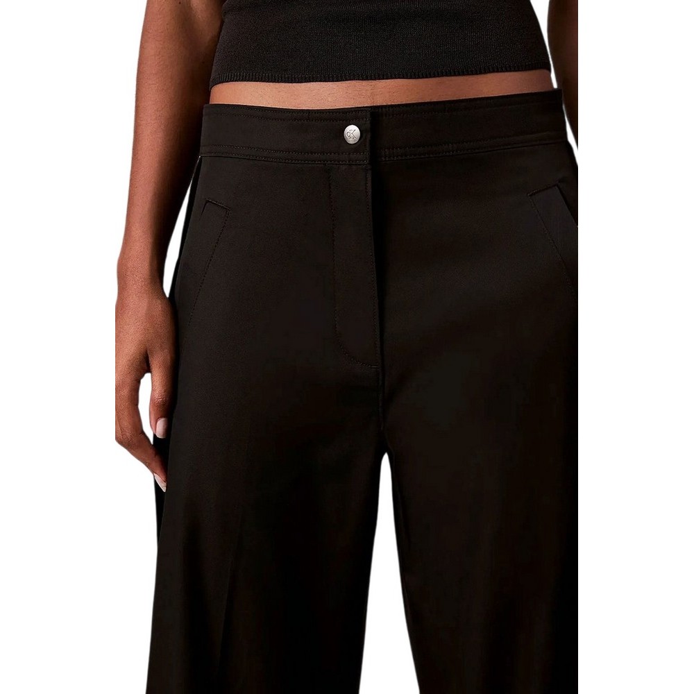 CALVIN KLEIN JEANS COTTON TWILL AOP LOGO STRIPE PAN ΠΑΝΤΕΛΟΝΙ ΓΥΝΑΙΚΕΙΟ BLACK