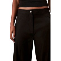 CALVIN KLEIN JEANS COTTON TWILL AOP LOGO STRIPE PAN ΠΑΝΤΕΛΟΝΙ ΓΥΝΑΙΚΕΙΟ BLACK