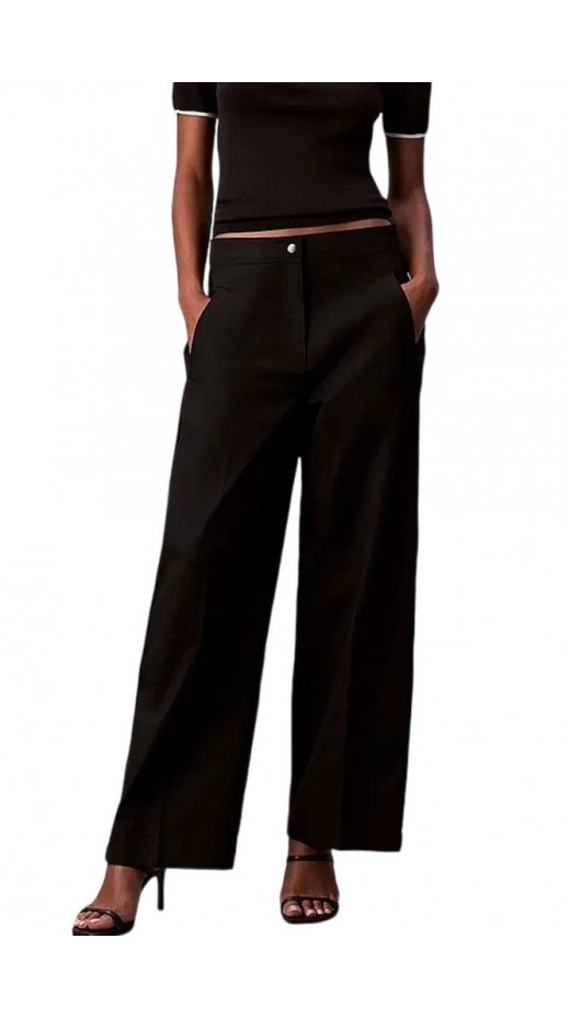 CALVIN KLEIN JEANS COTTON TWILL AOP LOGO STRIPE PAN ΠΑΝΤΕΛΟΝΙ ΓΥΝΑΙΚΕΙΟ BLACK