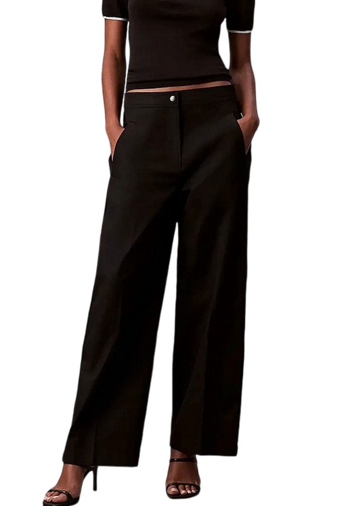 CALVIN KLEIN JEANS COTTON TWILL AOP LOGO STRIPE PAN ΠΑΝΤΕΛΟΝΙ ΓΥΝΑΙΚΕΙΟ BLACK