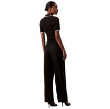 CALVIN KLEIN JEANS COTTON TWILL AOP LOGO STRIPE PAN ΠΑΝΤΕΛΟΝΙ ΓΥΝΑΙΚΕΙΟ BLACK