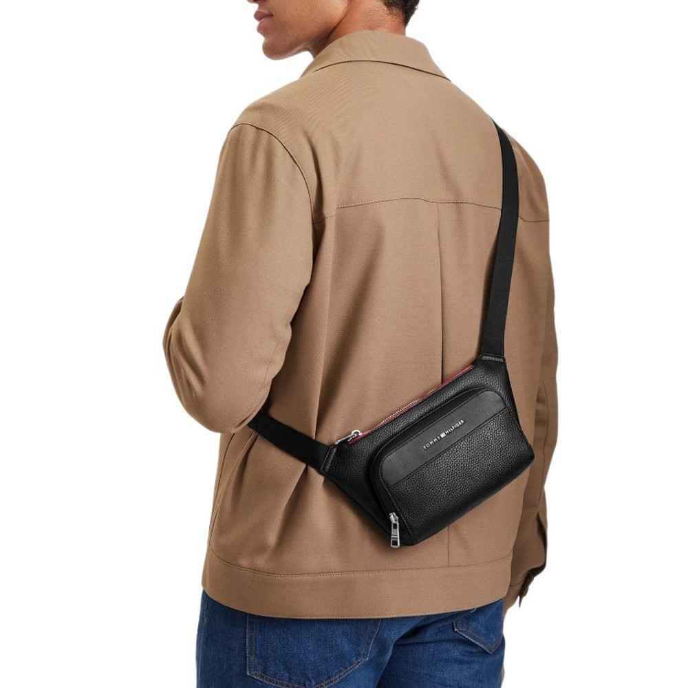 TOMMY HILFIGER CENTRAL BUMBAG ΤΣΑΝΤΑ ΑΝΔΡΙΚΗ BLACK