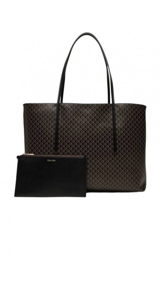 CALVIN KLEIN AOP TOTE W/ POUCH ON STRAP ΤΣΑΝΤΑ ΓΥΝΑΙΚΕΙΑ BLACK