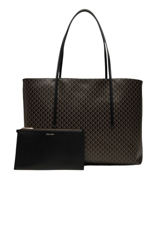 CALVIN KLEIN AOP TOTE W/ POUCH ON STRAP ΤΣΑΝΤΑ ΓΥΝΑΙΚΕΙΑ BLACK