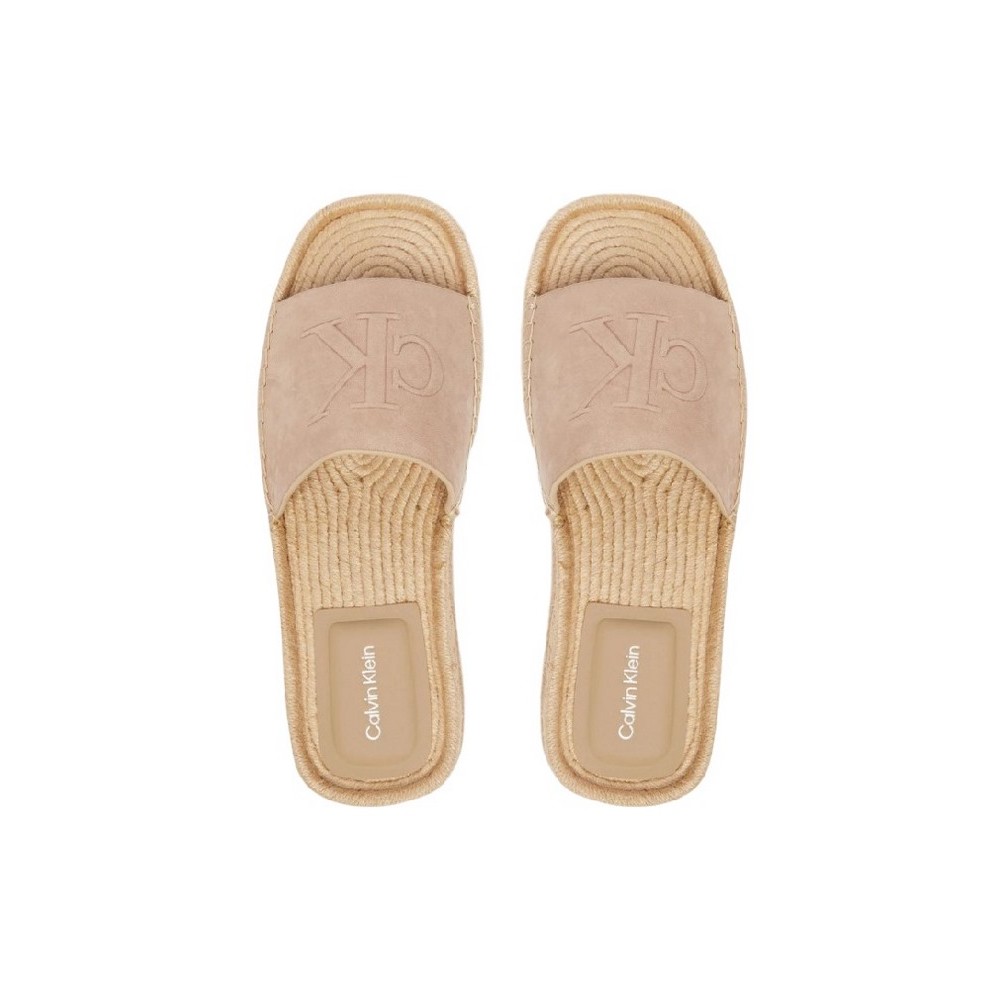 CALVIN KLEIN FLATF ESPA MULE NUB MG ΠΑΝΤΟΦΛΑ ΓΥΝΑΙΚΕΙΑ TAUPE
