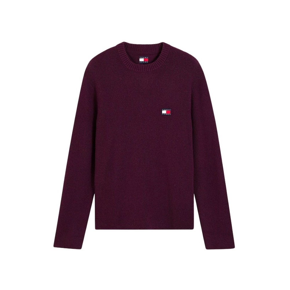 TOMMY JEANS REG WOOL MIX SWEATER ΜΠΛΟΥΖΑ ΠΛΕΚΤΗ ΑΝΔΡΙΚΗ BERRY