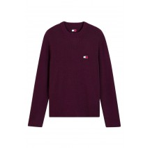 TOMMY JEANS REG WOOL MIX SWEATER ΜΠΛΟΥΖΑ ΠΛΕΚΤΗ ΑΝΔΡΙΚΗ BERRY