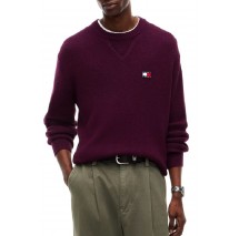 TOMMY JEANS REG WOOL MIX SWEATER ΜΠΛΟΥΖΑ ΠΛΕΚΤΗ ΑΝΔΡΙΚΗ BERRY