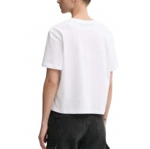 GUESS JEANS SS CN BOXY COLLEGIATE TEE ΜΠΛΟΥΖΑ ΓΥΝΑΙΚΕΙΑ WHITE
