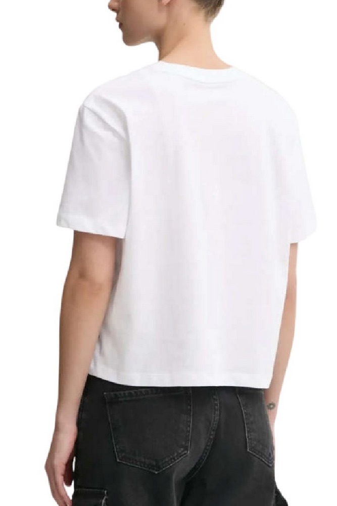 GUESS JEANS SS CN BOXY COLLEGIATE TEE ΜΠΛΟΥΖΑ ΓΥΝΑΙΚΕΙΑ WHITE