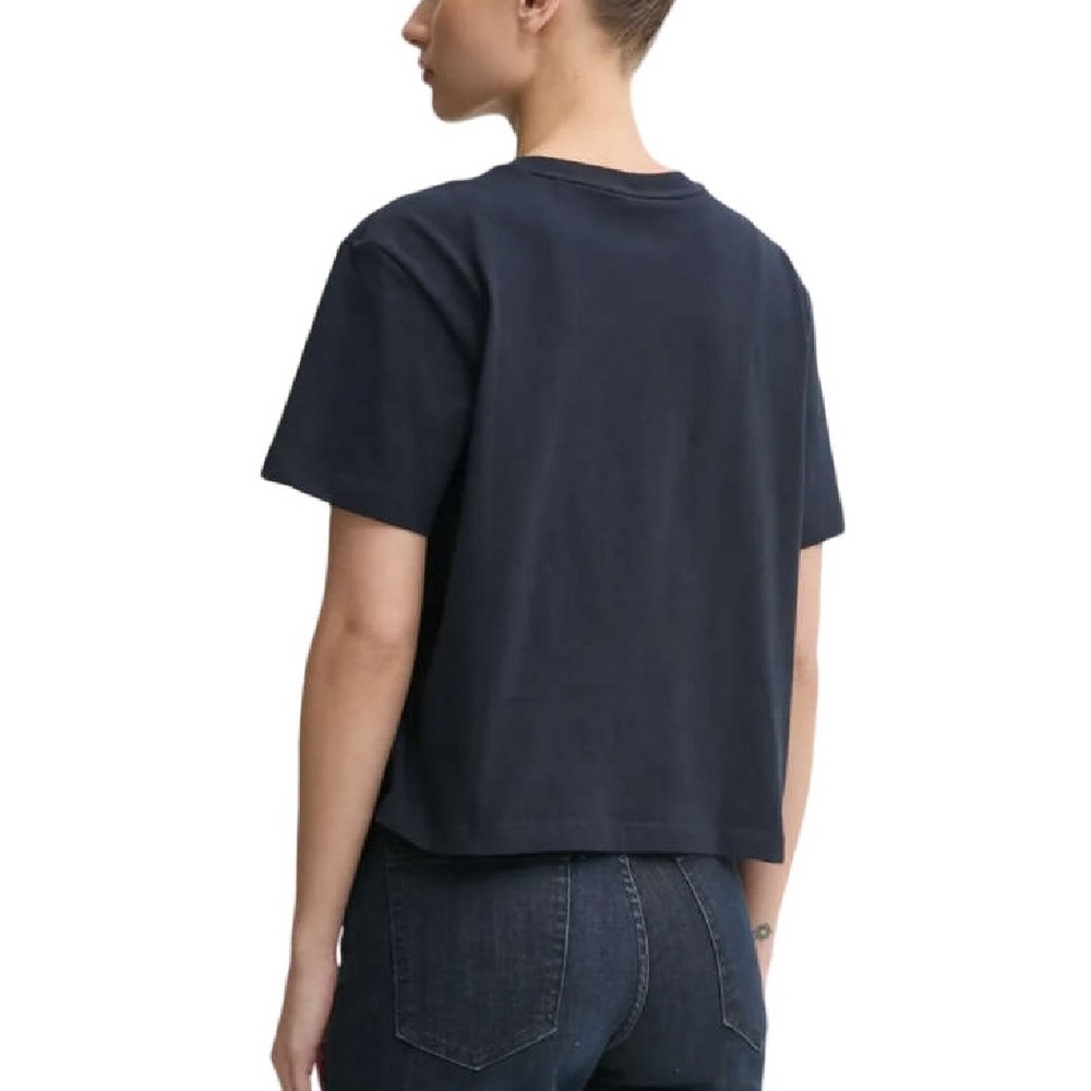GUESS JEANS SS CN BOXY COLLEGIATE TEE ΜΠΛΟΥΖΑ ΓΥΝΑΙΚΕΙΑ DARK NAVY
