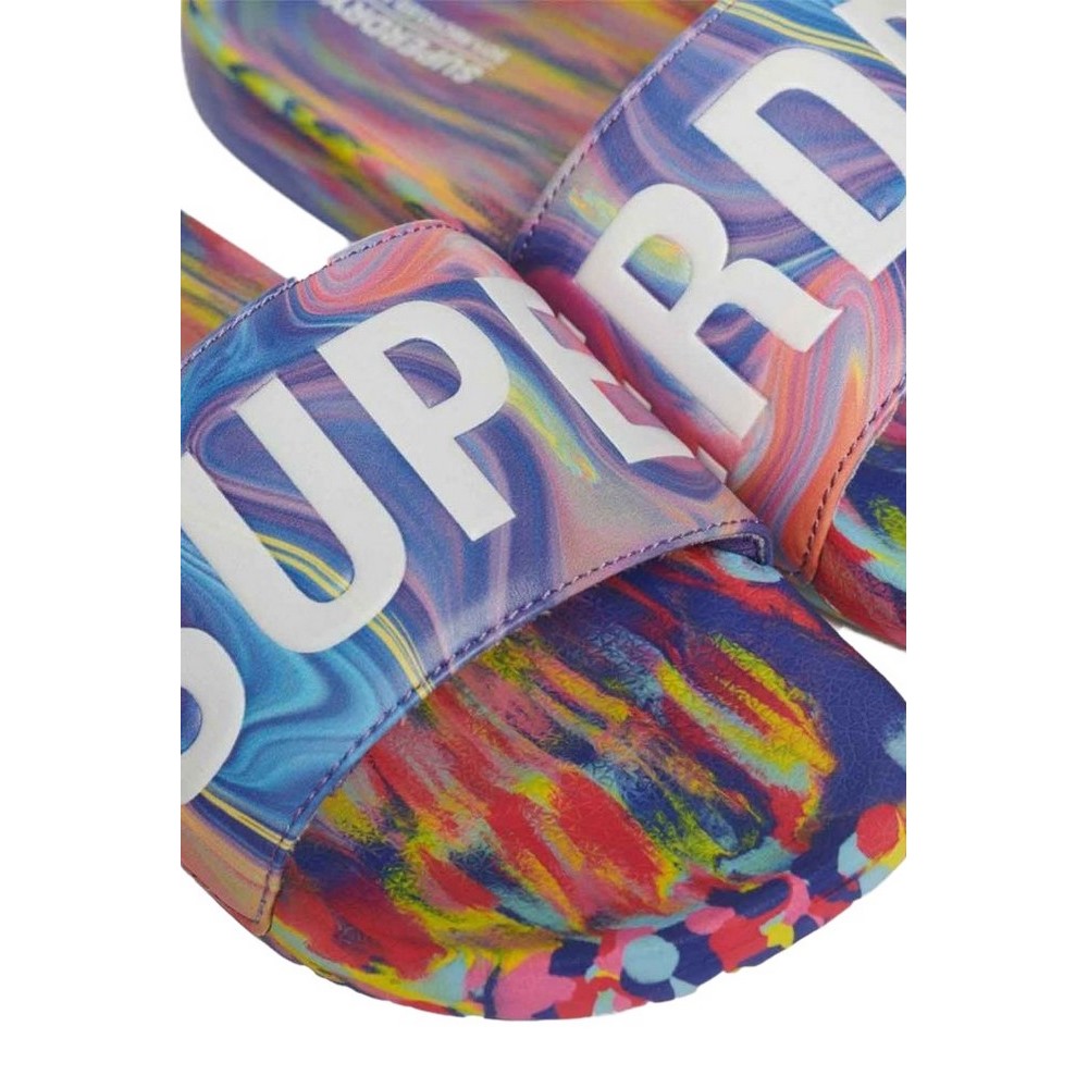 SUPERDRY MARBLE VEGAN POOL SLIDE ΠΑΝΤΟΦΛΑ ΓΥΝΑΙΚΕΙΟ MULTI