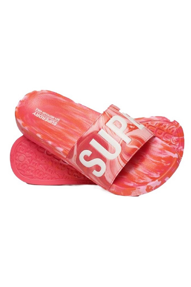 SUPERDRY MARBLE VEGAN POOL SLIDE ΠΑΝΤΟΦΛΑ ΓΥΝΑΙΚΕΙΟ PINK