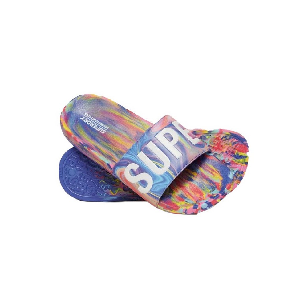 SUPERDRY MARBLE VEGAN POOL SLIDE ΠΑΝΤΟΦΛΑ ΓΥΝΑΙΚΕΙΟ MULTI