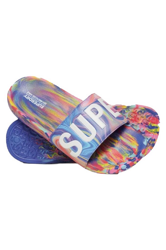 SUPERDRY MARBLE VEGAN POOL SLIDE ΠΑΝΤΟΦΛΑ ΓΥΝΑΙΚΕΙΟ MULTI