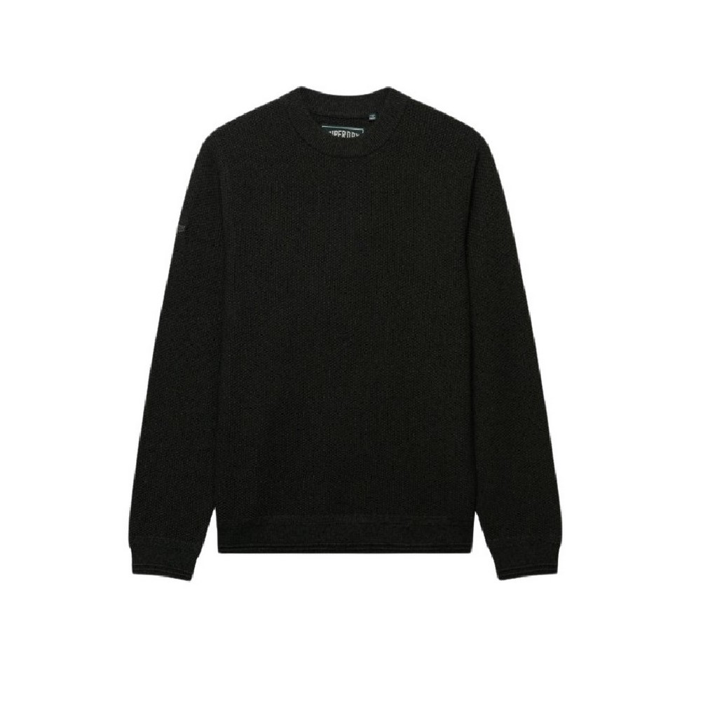 SUPERDRY TEXTURE KNIT SWEATER ΜΠΛΟΥΖΑ ΠΛΕΚΤΗ ΑΝΔΡΙΚΗ BLACK