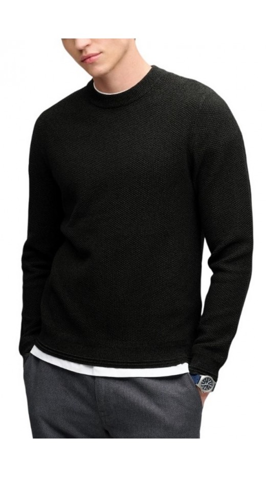 SUPERDRY TEXTURE KNIT SWEATER ΜΠΛΟΥΖΑ ΠΛΕΚΤΗ ΑΝΔΡΙΚΗ BLACK