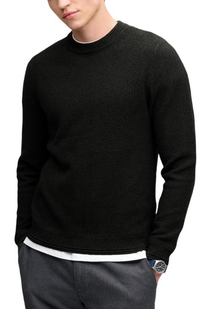 SUPERDRY TEXTURE KNIT SWEATER ΜΠΛΟΥΖΑ ΠΛΕΚΤΗ ΑΝΔΡΙΚΗ BLACK
