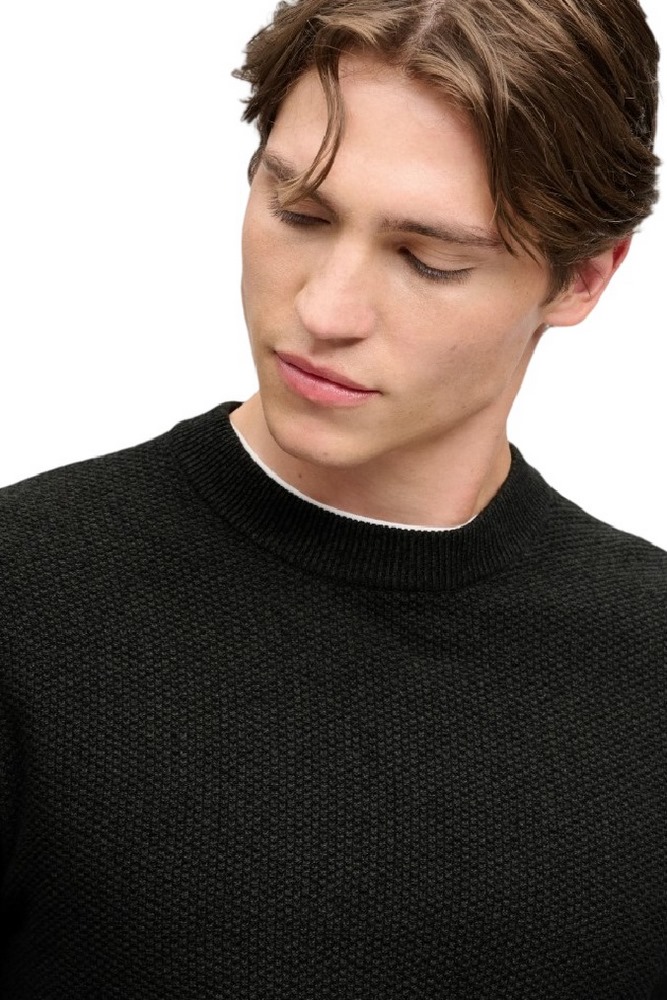 SUPERDRY TEXTURE KNIT SWEATER ΜΠΛΟΥΖΑ ΠΛΕΚΤΗ ΑΝΔΡΙΚΗ BLACK