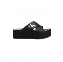 CALVIN KLEIN JEANS FLATFORM CRISSX LTH ΠΑΝΤΟΦΛΑ ΓΥΝΑΙΚΕΙΑ BLACK