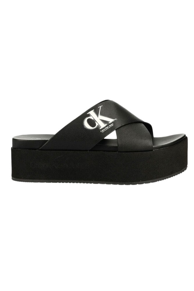 CALVIN KLEIN JEANS FLATFORM CRISSX LTH ΠΑΝΤΟΦΛΑ ΓΥΝΑΙΚΕΙΑ BLACK