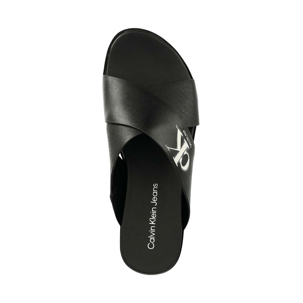 CALVIN KLEIN JEANS FLATFORM CRISSX LTH ΠΑΝΤΟΦΛΑ ΓΥΝΑΙΚΕΙΑ BLACK