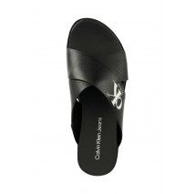 CALVIN KLEIN JEANS FLATFORM CRISSX LTH ΠΑΝΤΟΦΛΑ ΓΥΝΑΙΚΕΙΑ BLACK
