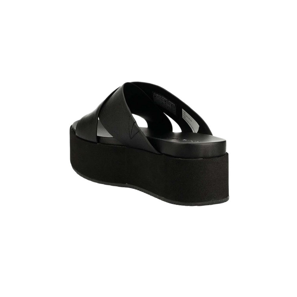 CALVIN KLEIN JEANS FLATFORM CRISSX LTH ΠΑΝΤΟΦΛΑ ΓΥΝΑΙΚΕΙΑ BLACK