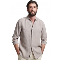 SUPERDRY STUDIOS CASUAL LINEN L/S SHIRT ΠΟΥΚΑΜΙΣΟ ΑΝΔΡΙΚΟ GREY