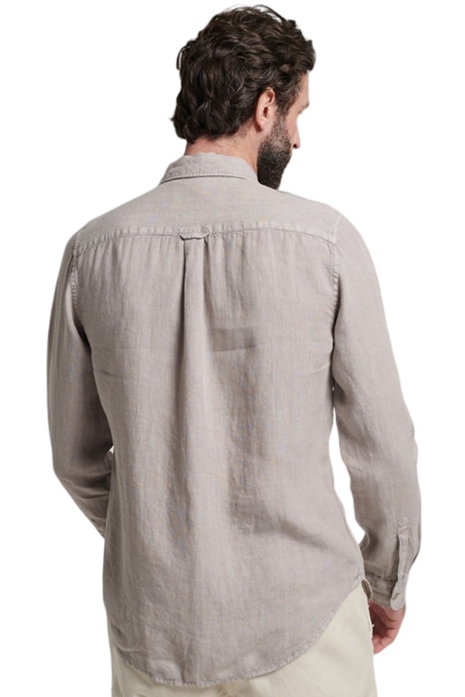 SUPERDRY STUDIOS CASUAL LINEN L/S SHIRT ΠΟΥΚΑΜΙΣΟ ΑΝΔΡΙΚΟ GREY