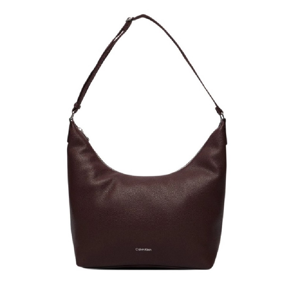 CALVIN KLEIN WEBBING STRAP MD SHOULDER BAG ΤΣΑΝΤΑ ΓΥΝΑΙΚΕΙΑ BORDEAUX