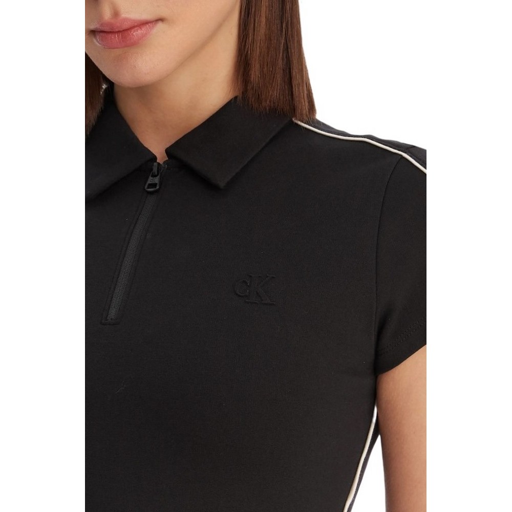 CALVIN KLEIN JEANS SS PUNTO MILANO SHRUNKEN POLO ΦΟΡΕΜΑ ΓΥΝΑΙΚΕΙΟ BLACK