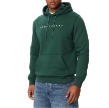 TOMMY JEANS REG LINEAR LOGO HOODIE EXT ΜΠΛΟΥΖΑ ΦΟΥΤΕΡ ΑΝΔΡΙΚΗ GREEN