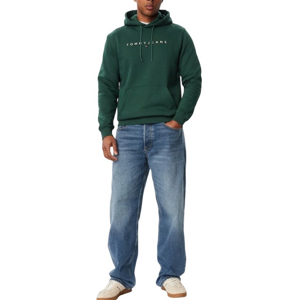 TOMMY JEANS REG LINEAR LOGO HOODIE EXT ΜΠΛΟΥΖΑ ΦΟΥΤΕΡ ΑΝΔΡΙΚΗ GREEN