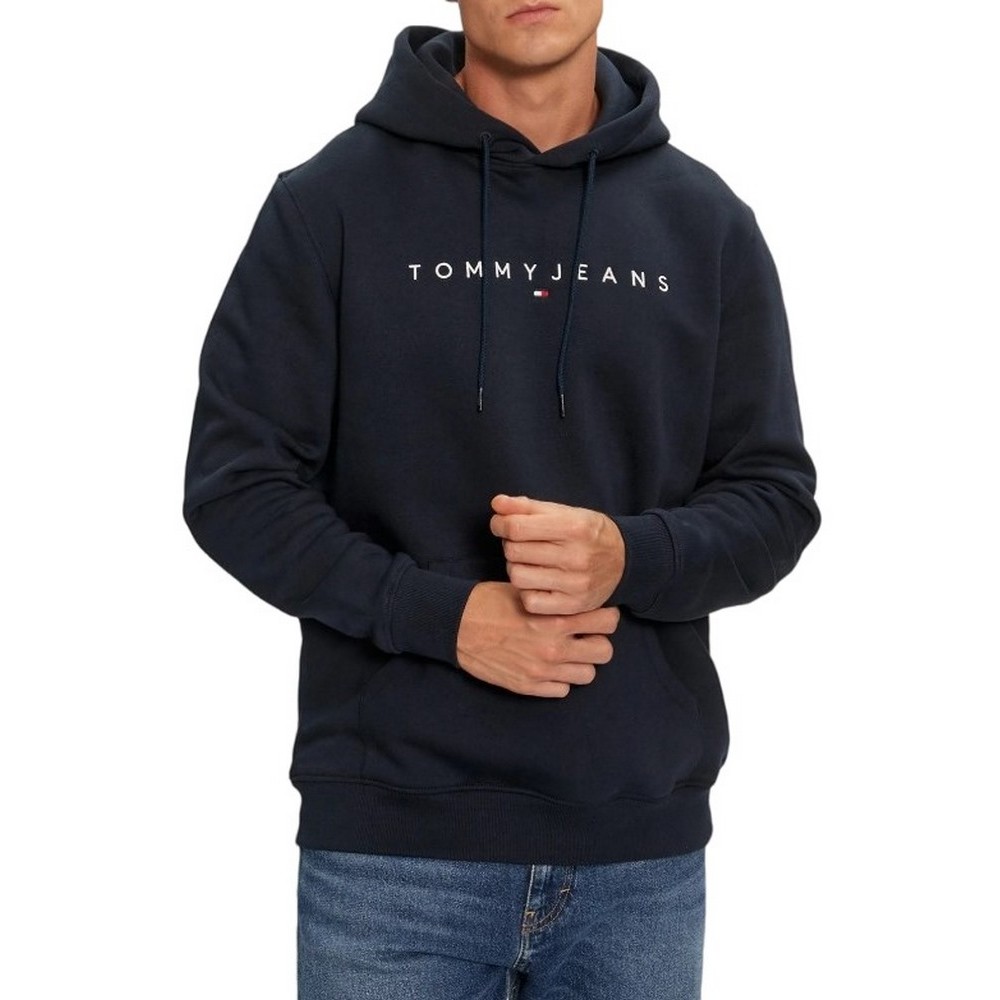 TOMMY JEANS REG LINEAR LOGO HOODIE EXT ΜΠΛΟΥΖΑ ΦΟΥΤΕΡ ΑΝΔΡΙΚΗ NAVY